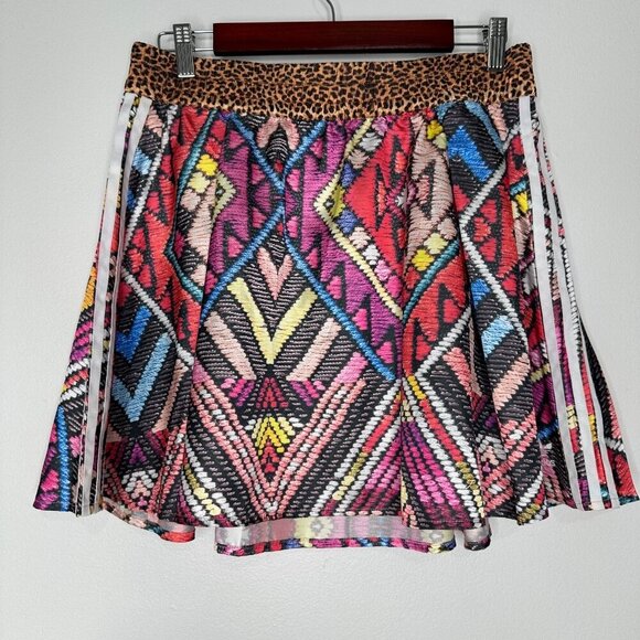 Adidas x Farm Rio Skirt Skater Leopard Swing Boho Aztec Medium - Picture 1 of 11